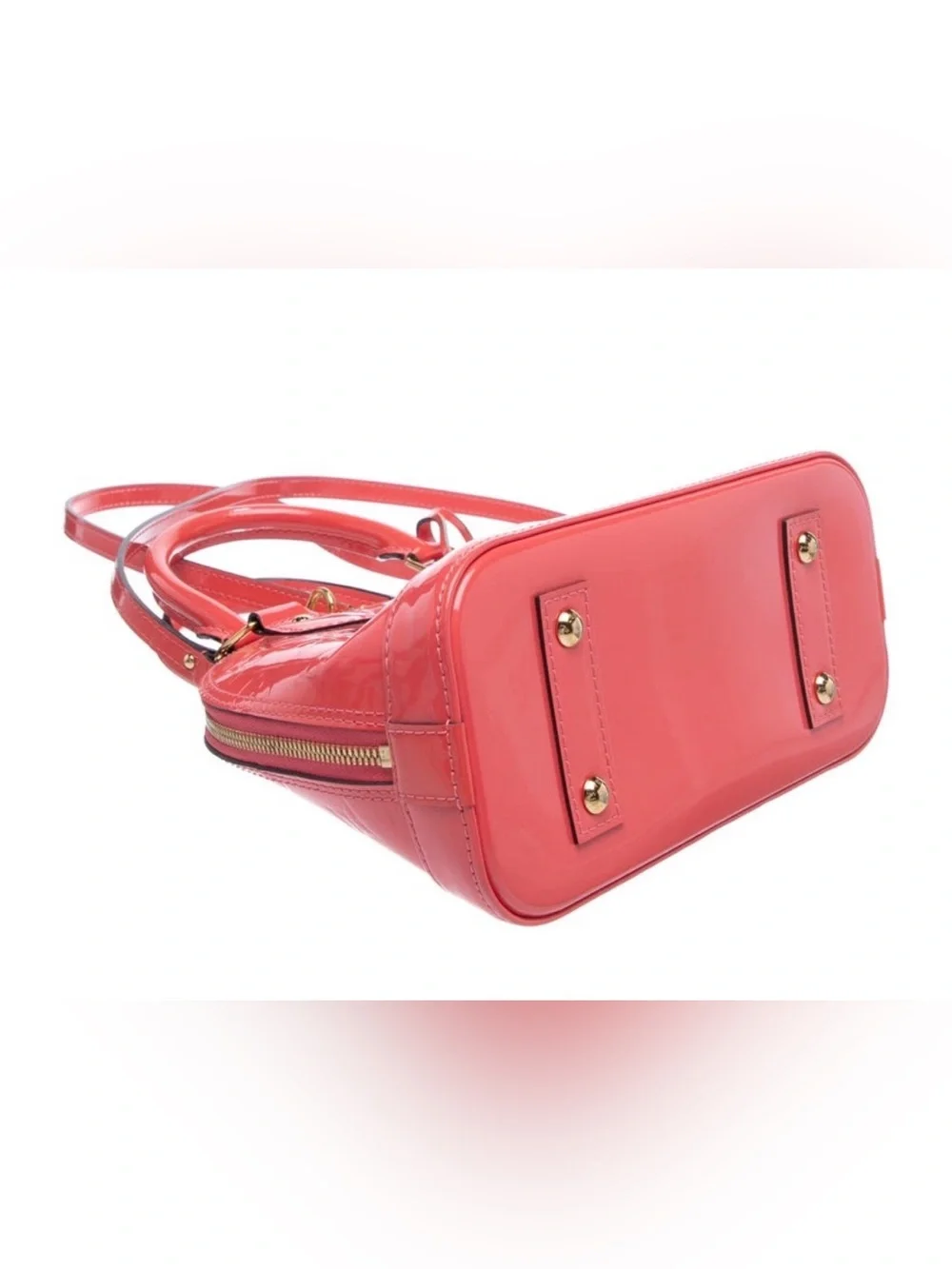 Louis Vuitton Vernis Alma BB in Coral orange/pink Patent Leather 9.5x6.75x4.25